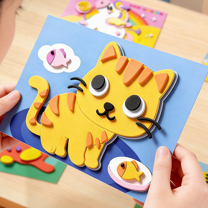 Science Toys Diy - Children's 3D Stickers, 10 Random Sheets,