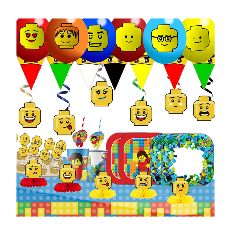Science Of Happiness - Building Blocks Happy Birthday Banner Party