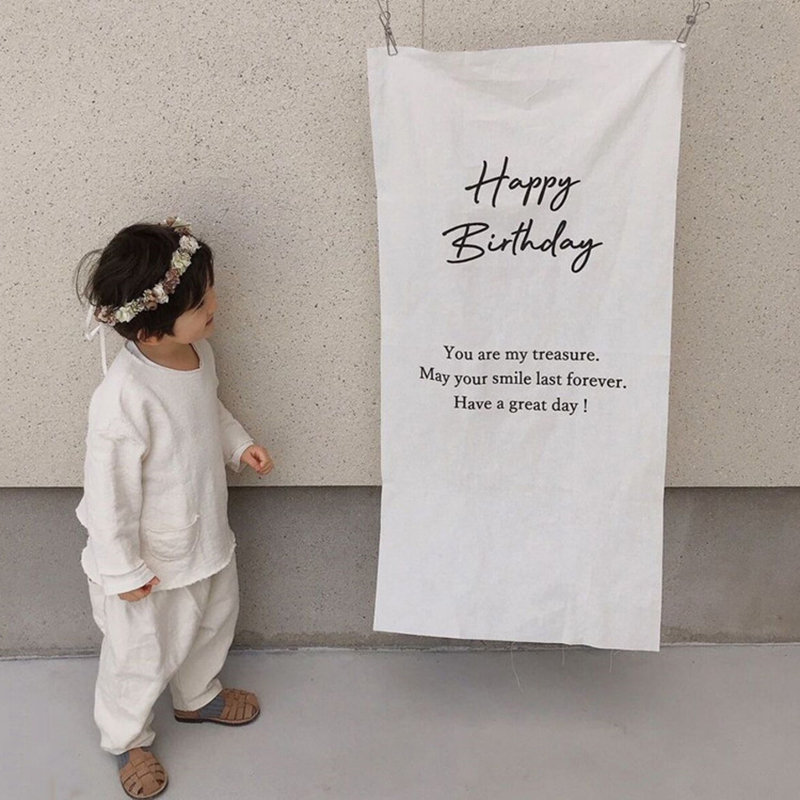 Science Of Happiness - Simple Letter Happy Birthday Hanging Cloth