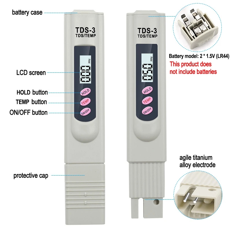 1/3 Pcs Portable LCD Digital T - Water Testing Kit 评论和价格