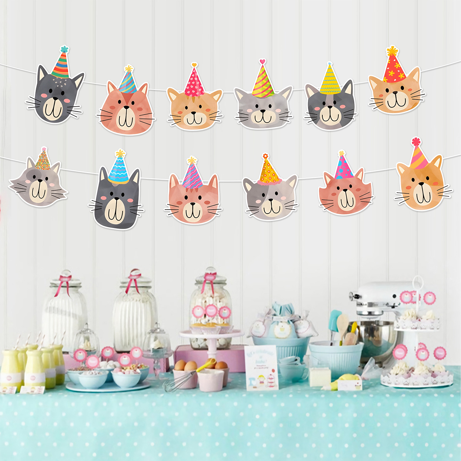 Cute Cartoon Pet Cat Party Fla - Science Of Happiness 评论和价格