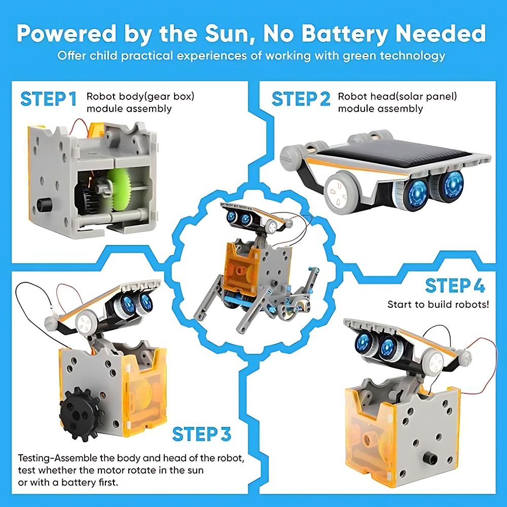 Solar Robot Building Blocks 12 - Science Toys Diy 评论和价格