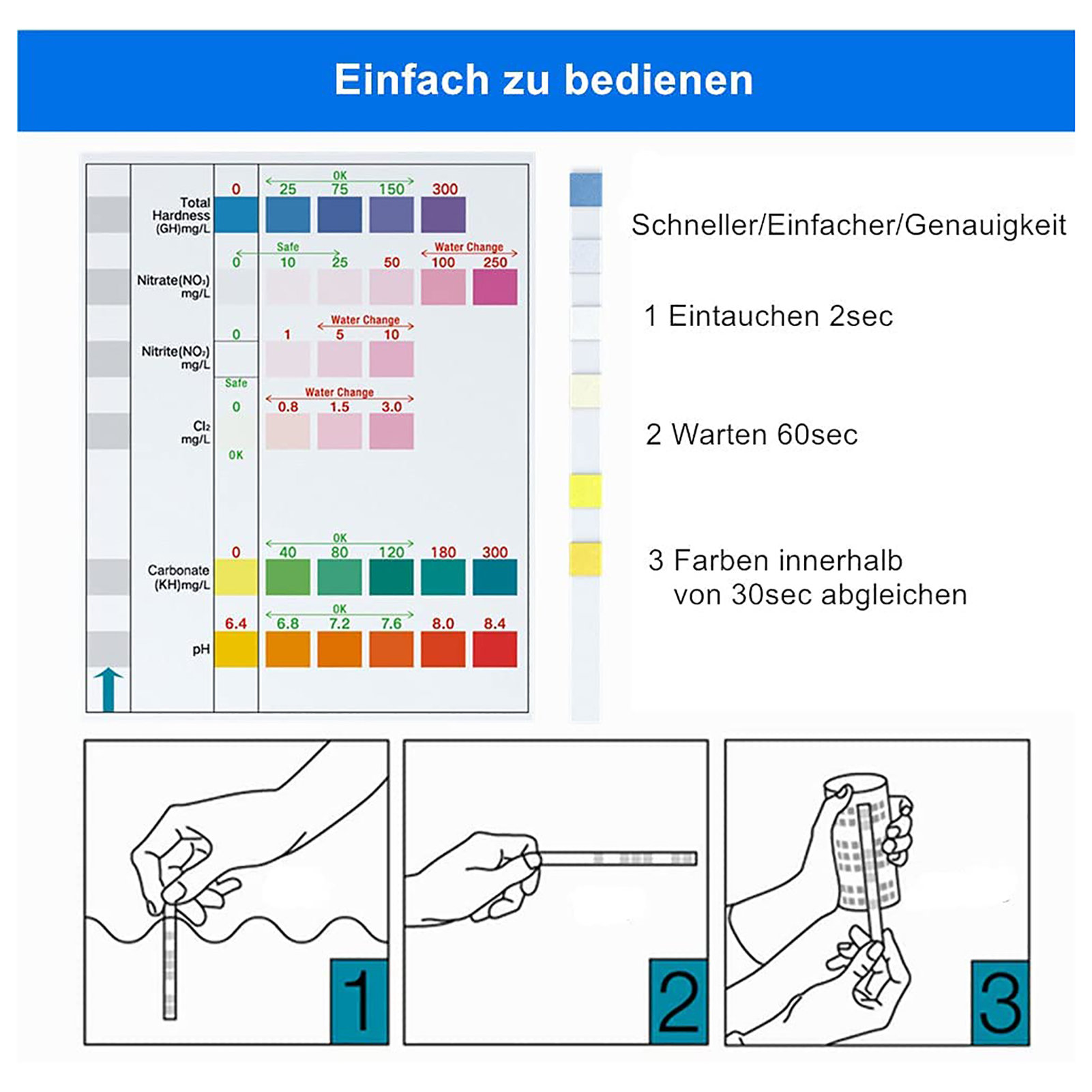 100pcs 6-in-1 Water Quality Te - Water Testing Kit 评论和价格