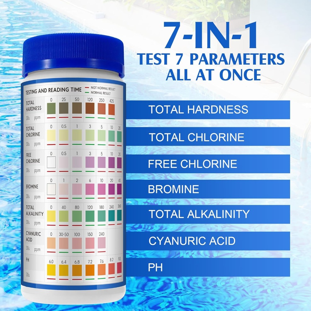7-in-1 Pool Test Strips 150 Pc - Water Testing Kit 评论和价格