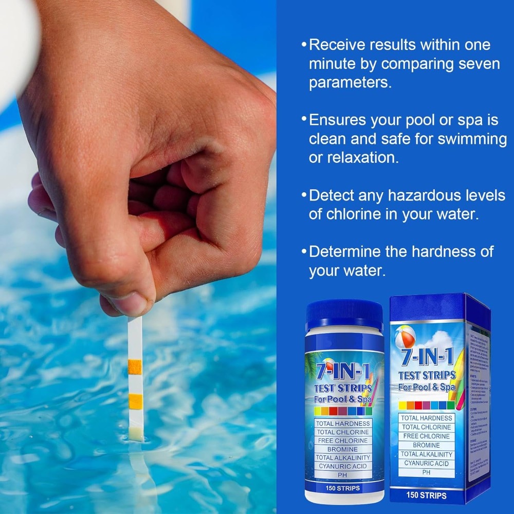 7-in-1 Pool Test Strips 150 Pc - Water Testing Kit 评论和价格